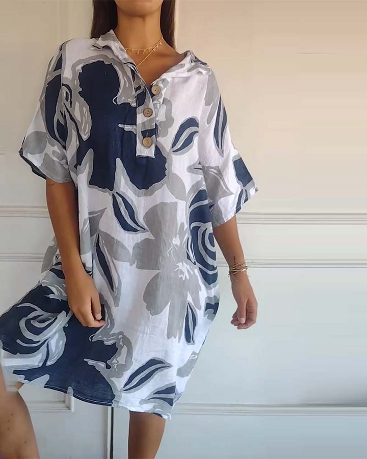 CLEMENCIA - FLORAL SHIRT DRESS