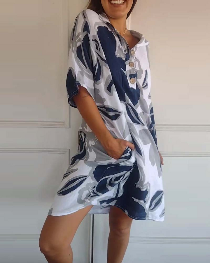CLEMENCIA - FLORAL SHIRT DRESS