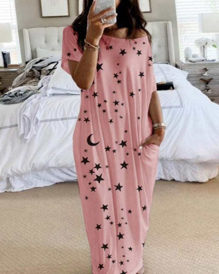 LUNARI - Loose Fit Round Neck Sleep Nightdress