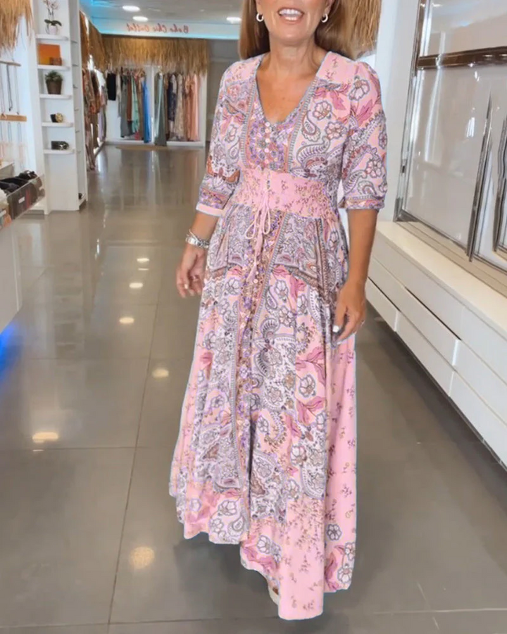 YVELA - Summer Dress with V-neck