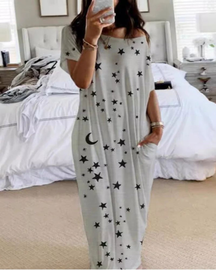 LUNARI - Loose Fit Round Neck Sleep Nightdress