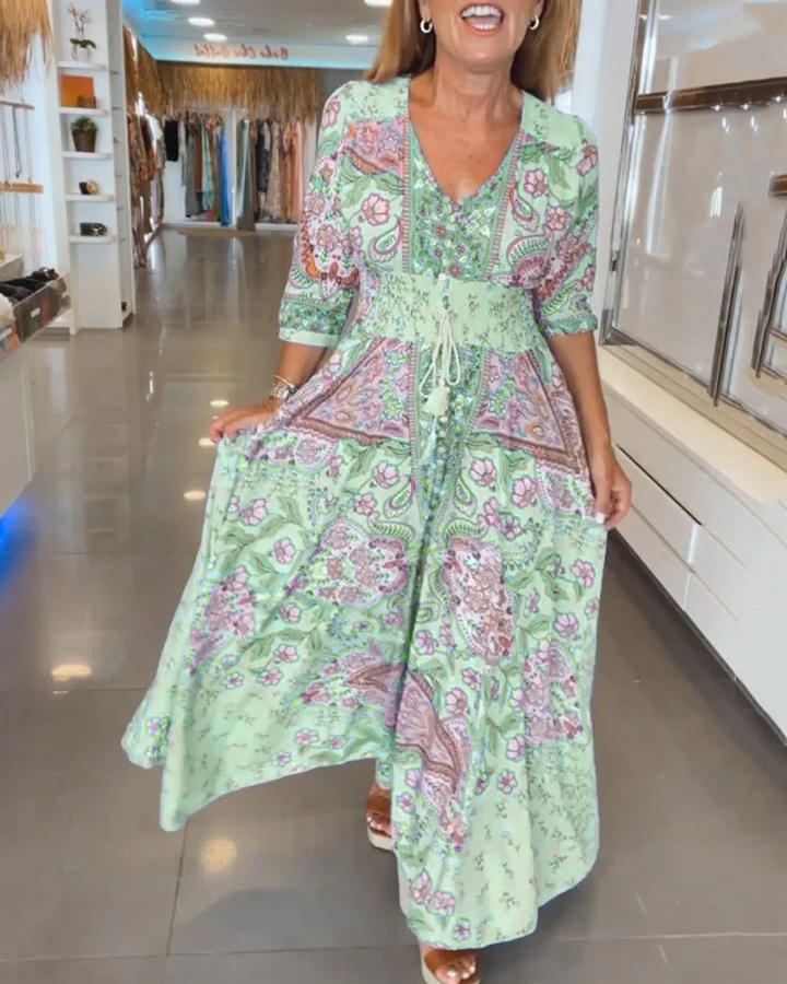YVELA - Summer Dress with V-neck