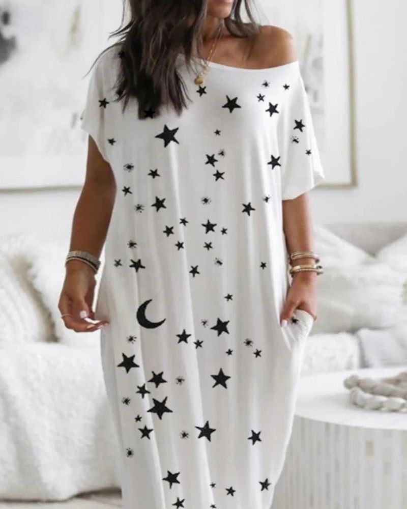 LUNARI - Loose Fit Round Neck Sleep Nightdress