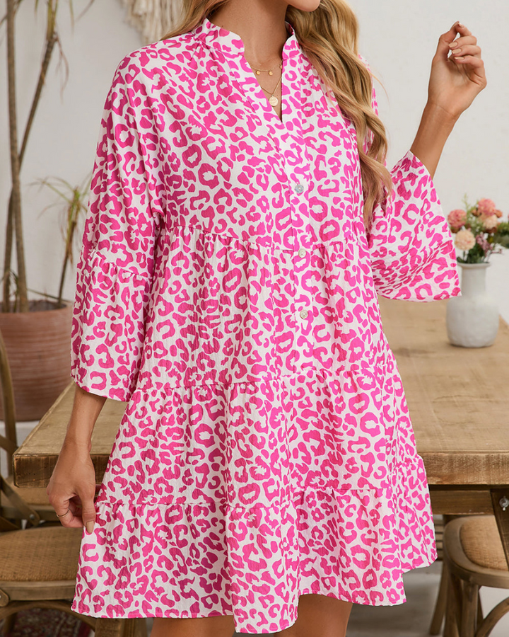 NIARELA - PINK LEOPARD DRESS