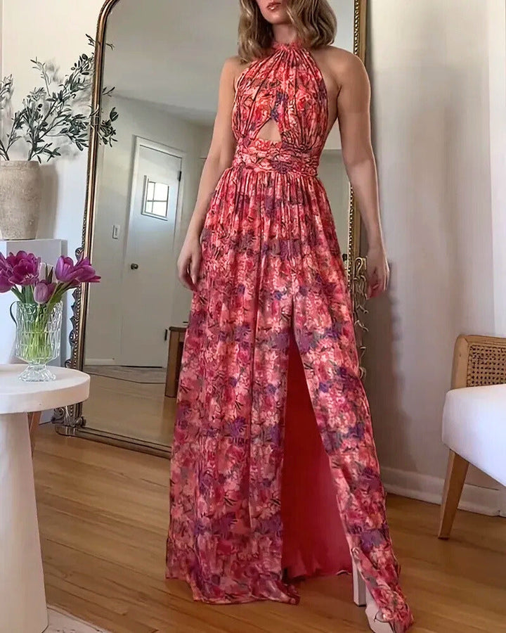 ISALUNA - Maxi Dress with Floral Print