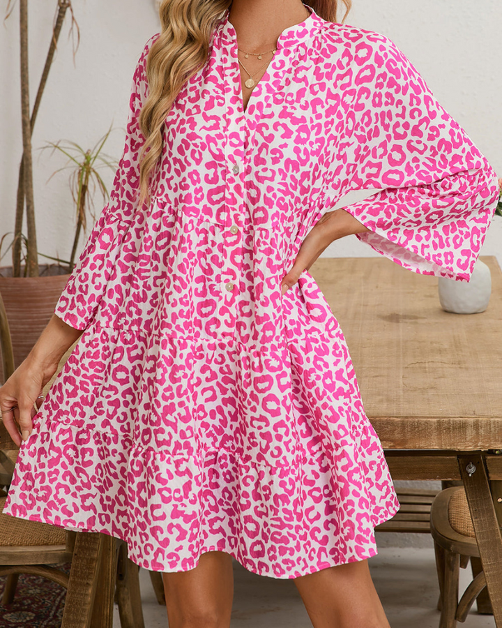 NIARELA - PINK LEOPARD DRESS