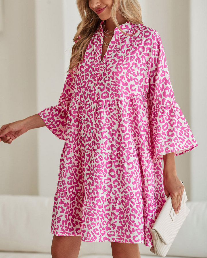 NIARELA - PINK LEOPARD DRESS