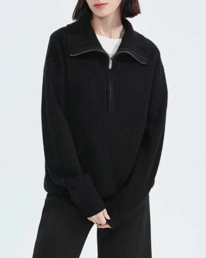 AINEA - CASHMERE SWEATER WITH ZIPPER