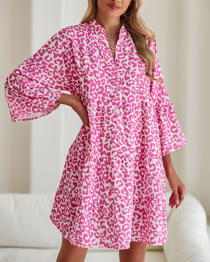 NIARELA - PINK LEOPARD DRESS