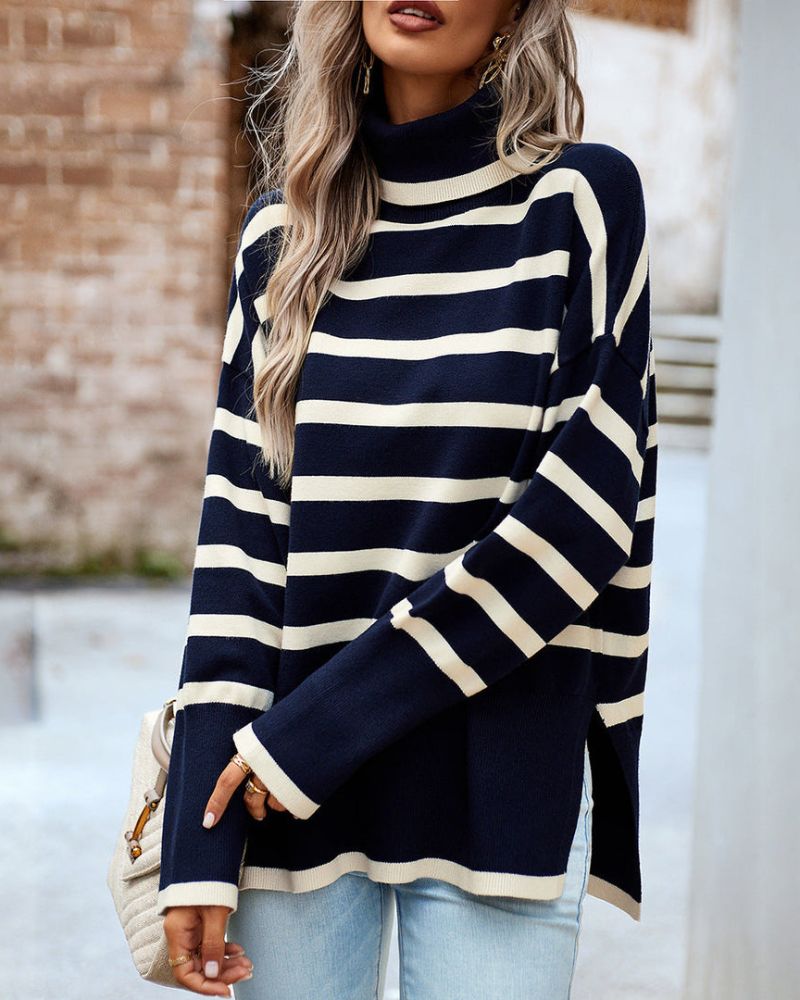 ADIEL - Striped turtleneck sweater