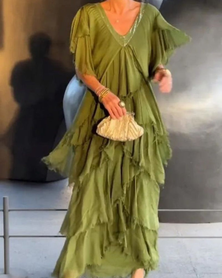 VALIERE - ELEGANT V-NECK DRESS