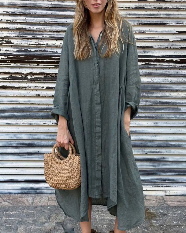 IARENI - COTTON AND LINEN DRESS