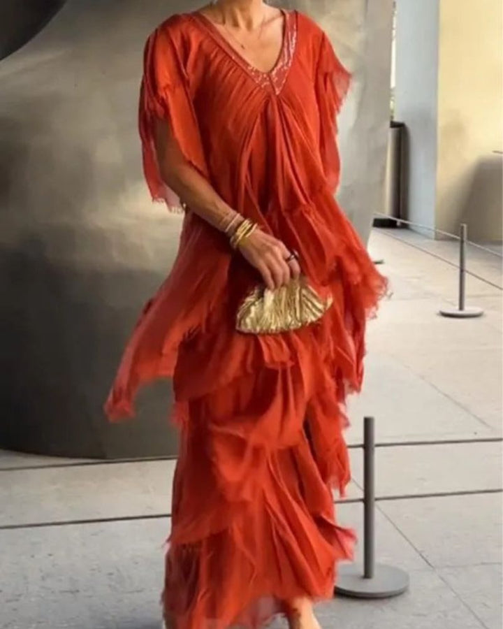 VALIERE - ELEGANT V-NECK DRESS