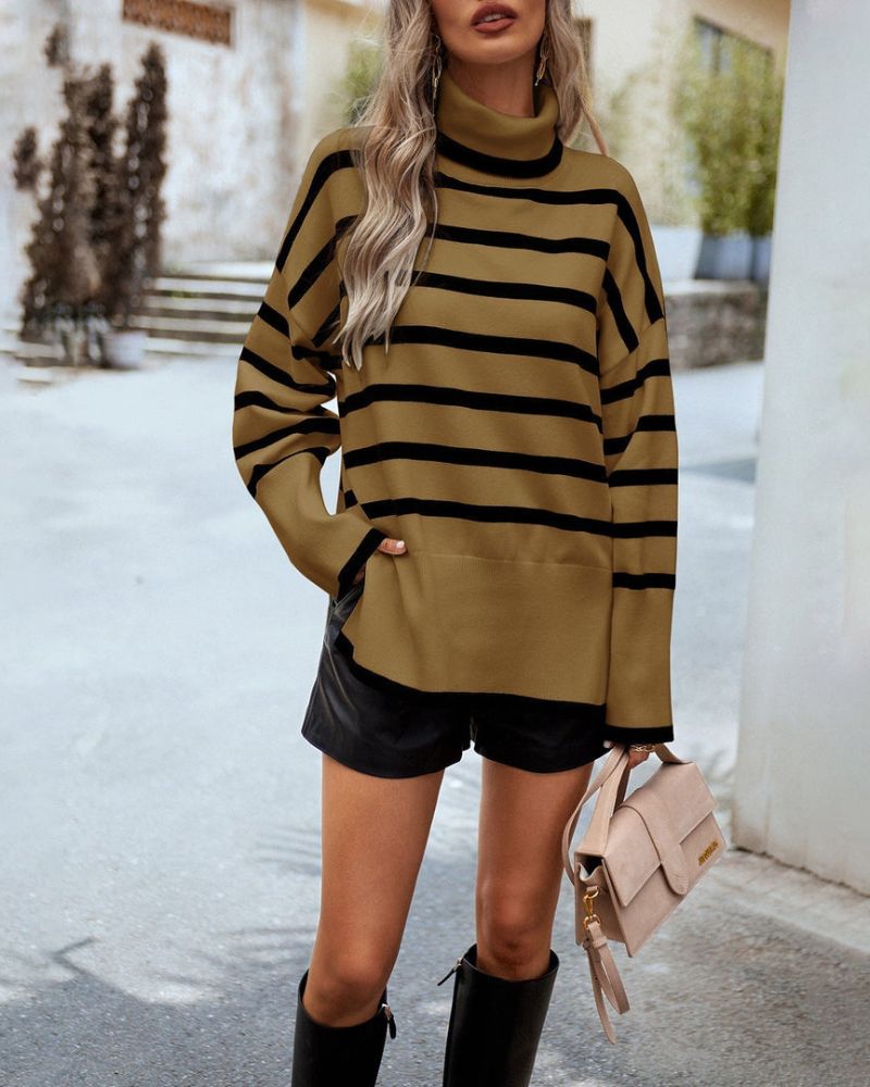 ADIEL - Striped turtleneck sweater