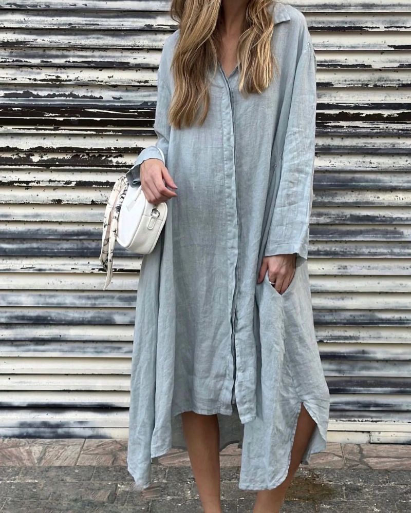 IARENI - COTTON AND LINEN DRESS