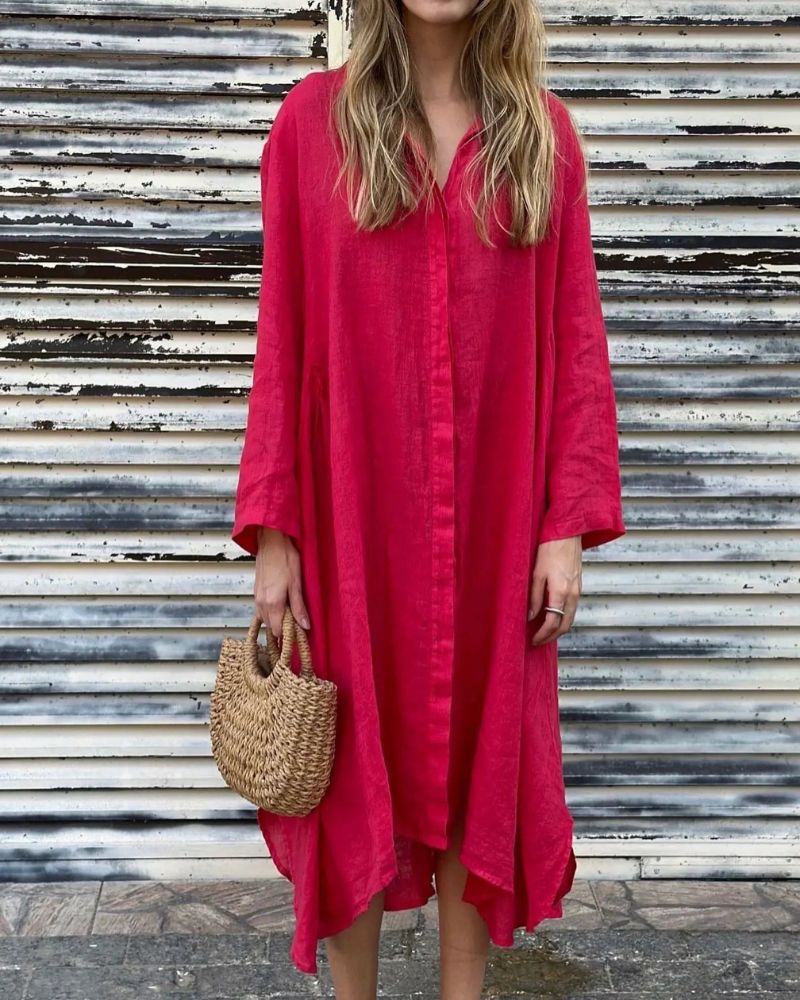 IARENI - COTTON AND LINEN DRESS