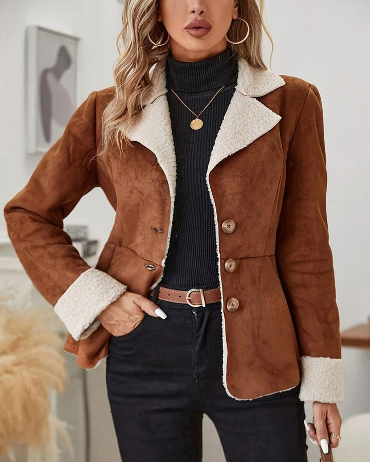 FERIA - Coat With Buttons And Faux Fur