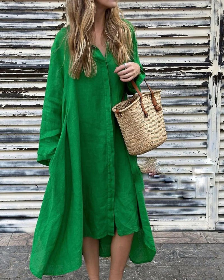 IARENI - COTTON AND LINEN DRESS