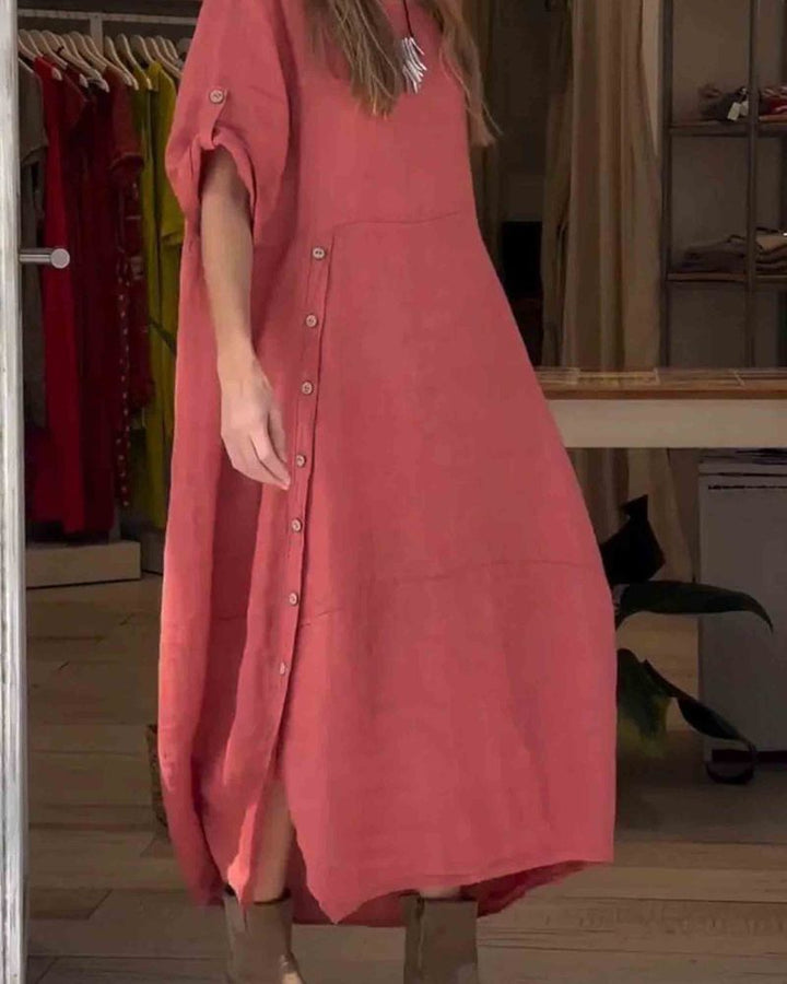 MYLAH - COTTON AND LINEN DRESS