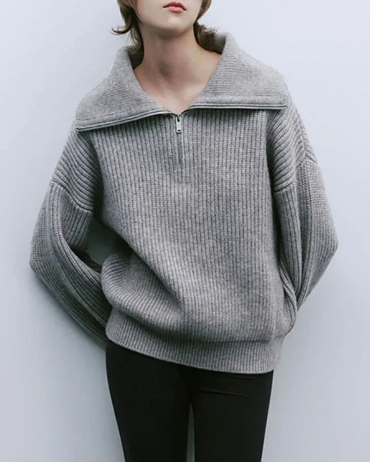 AINEA - CASHMERE SWEATER WITH ZIPPER