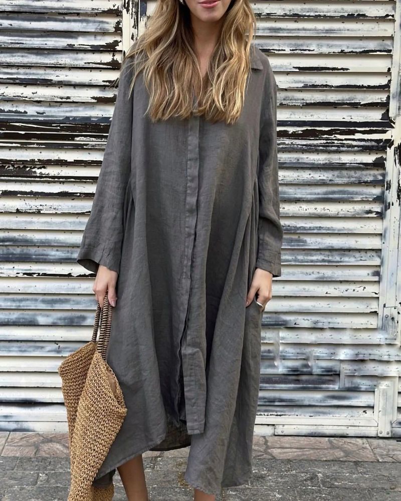 IARENI - COTTON AND LINEN DRESS