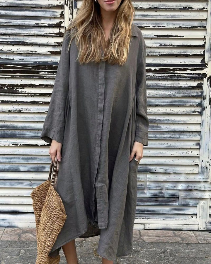 IARENI - COTTON AND LINEN DRESS