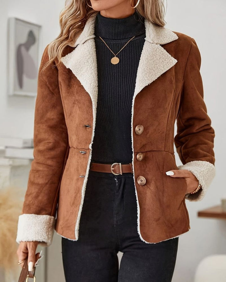 FERIA - Coat With Buttons And Faux Fur