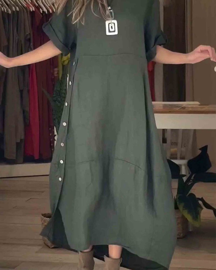 MYLAH - COTTON AND LINEN DRESS