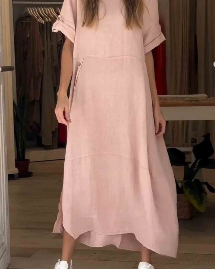MYLAH - COTTON AND LINEN DRESS