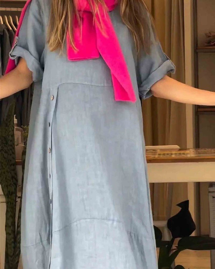 MYLAH - COTTON AND LINEN DRESS