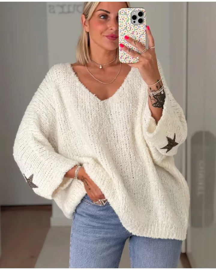 ALINA - Cuff Stars Loose Sweater