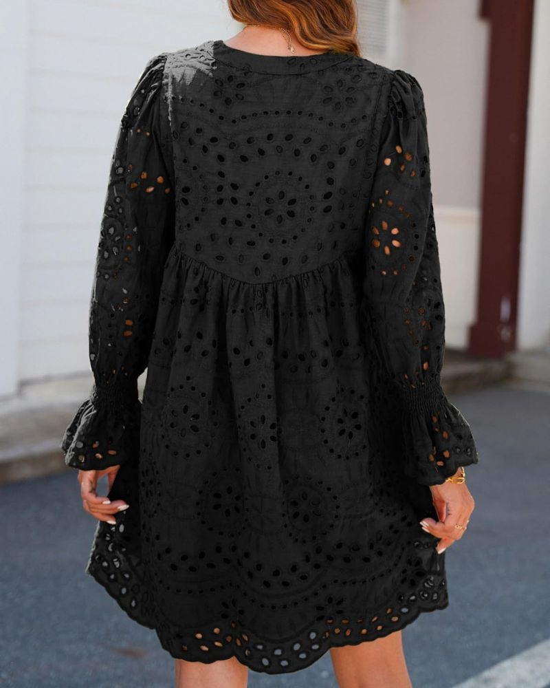 AIRAME - EYELET LACE DRESS