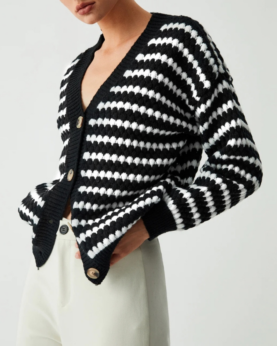 Unspoken Desire - Striped Cardigan