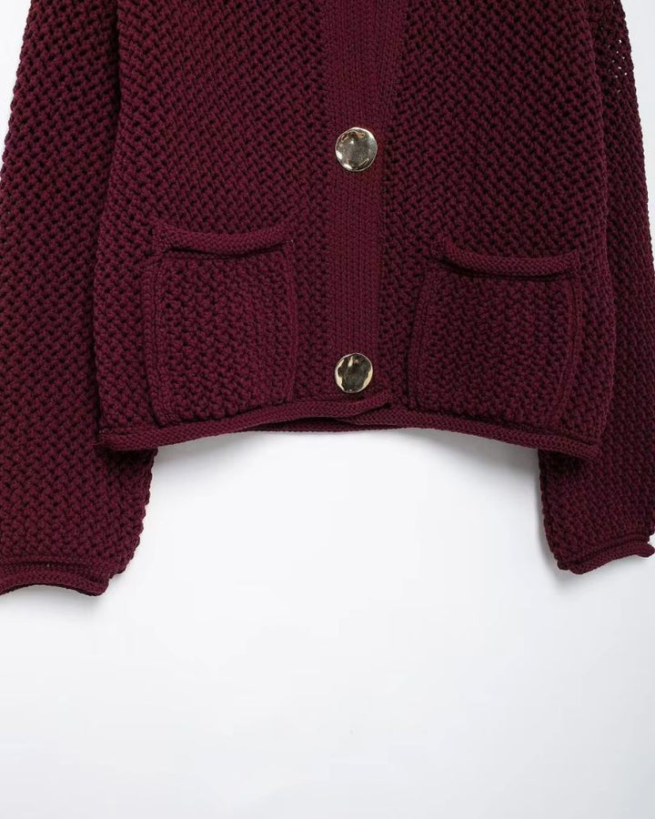 SIRA - BURGUNDY CARDIGAN