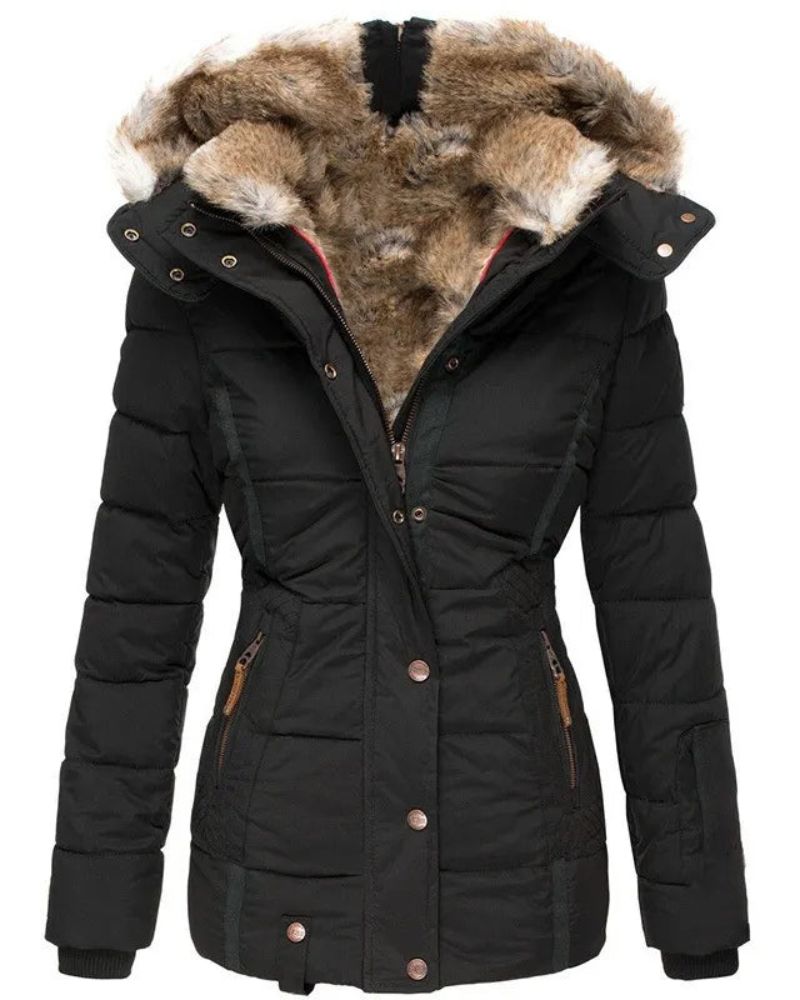 LIENA - Warm winter coat with fur lining