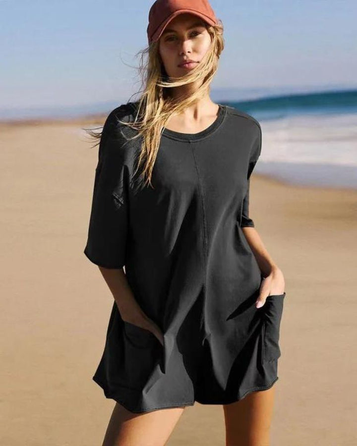 LARA - OVERSIZED COMFY ROMPER TEE