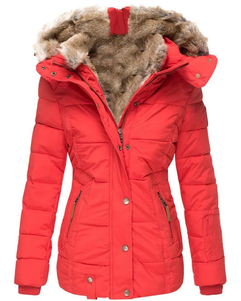 LIENA - Warm winter coat with fur lining