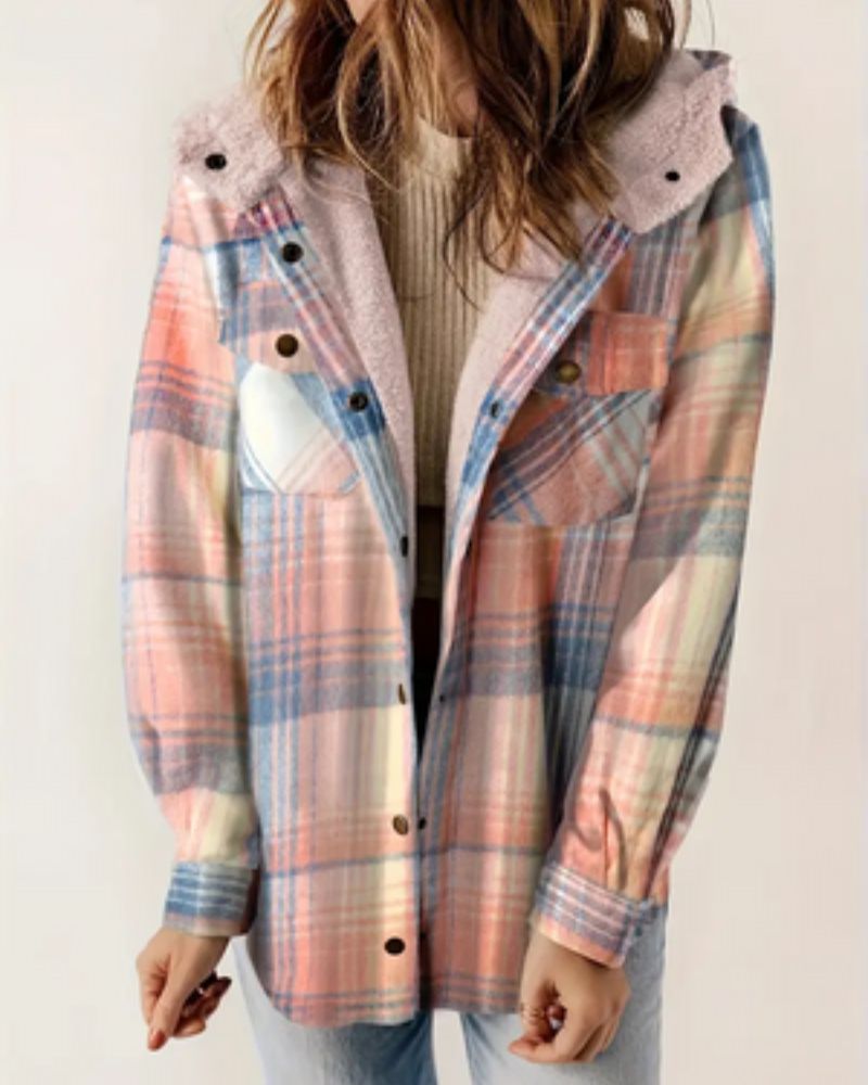 HILARY - Checkered Jacket with Sherpa Lining