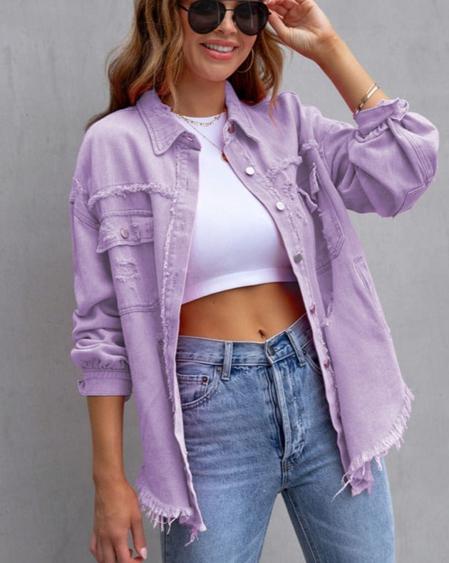 CYA - RIPPED OVERSIZED DENIM JACKET